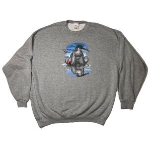 Vintage Disney Store EEYORE Winnie The Pooh Crewneck Sweatshirt Adult Sz XL